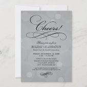 応援プラチナムグレイ企業のホリデーパーティー 招待状 (正面)