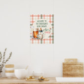 応援ベビー醸造ビール泡ウェルカムサイン ポスター (キッチン)