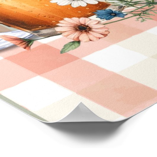 応援ベビー醸造ビール泡ウェルカムサイン ポスター (角)