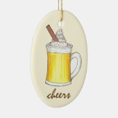 応援ホリデーエッグノグエッグノグクリスマスドリンク セラミックオーナメント (右)