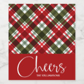 応援ホリデークリスマスプレイド ワインラベル (シングルラベル)