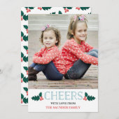 応援ホリデーフォトカードグリーティング シーズンカード (正面/裏面)