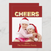 応援ホリデーフォトカードラベル図形 シーズンカード (正面/裏面)