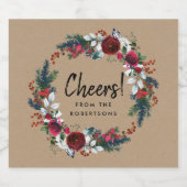 応援ホリデーフローラリース スパークリングワインラベル (シングルラベル)