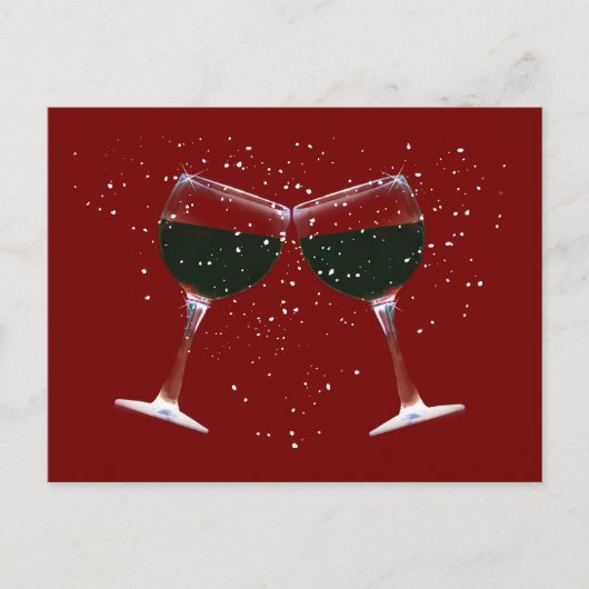 応援ホリデーポストカードと赤ワイン シーズンポストカード (正面)