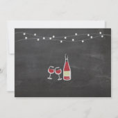 応援ホワイトワイン誕生日ドリンクテイスティング招待状 招待状 (裏面)