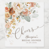 応援ボホテラコッタイエローブライダルシャワー ワインラベル (シングルラベル)