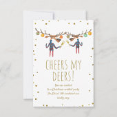 応援マイデールl金ゴールドスクリプトクリスマスおもしろい 招待状 (正面)