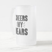 応援マイ親愛ハンドドロータイポグラフィデザイン フロストグラスビールジョッキ (正面左)