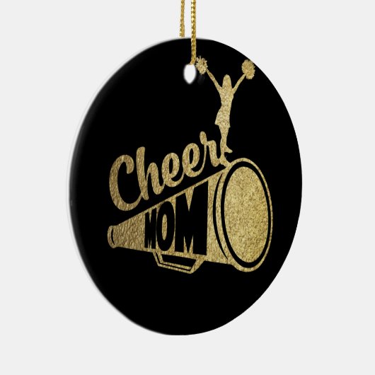 応援ママチアリーティングフェイク金ゴールド セラミックオーナメント (右)