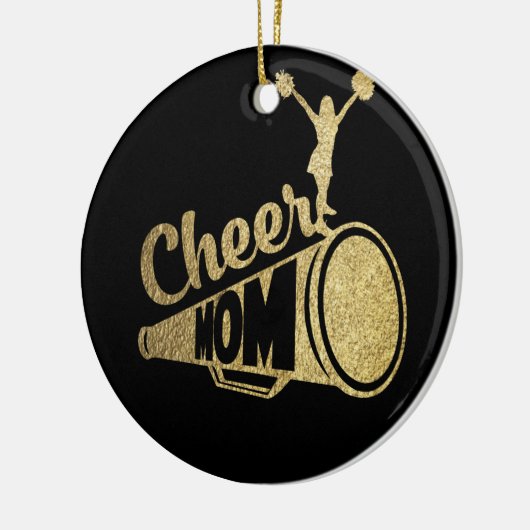 応援ママチアリーティングフェイク金ゴールド セラミックオーナメント (左)