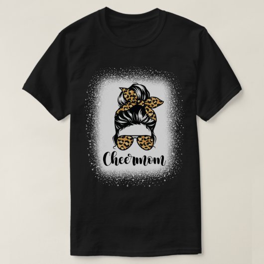 応援ママヒョウ乱雑Bun愛好家マザーラバー Tシャツ (デザイン正面)