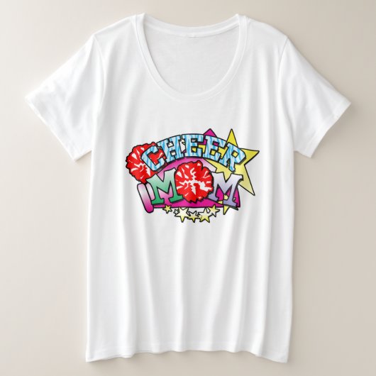 応援ママフード付きスウェットシャツ プラスサイズTシャツ (デザイン正面)