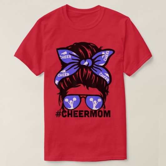 応援マママブルーメガホンチアリーティングママ Tシャツ (デザイン正面)