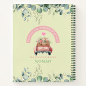 応援ママヴィンテージグリーンフローラトラックコケット ノートブック (裏面)