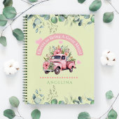 応援ママヴィンテージグリーンフローラトラックコケット ノートブック