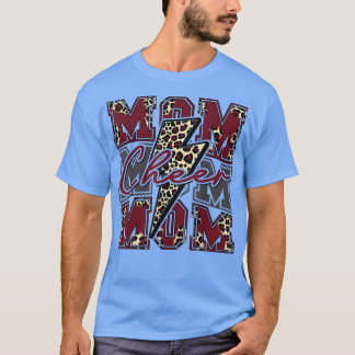 応援ママ稲妻ボルト応援レオパードマルーン Tシャツ