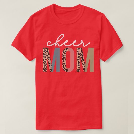 応援ママLeopardチアリーダー漂白ママの日 Tシャツ (デザイン正面)