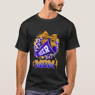 応援マムブルー金ゴールドポンポンメガフォンコケットボウ Tシャツ