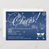 応援マルティーニブルーダズルバブルお祝い 招待状 (正面/裏面)