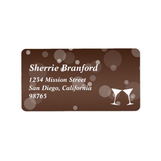 応援マルティーニ気泡お祝い差出人住所 ラベル (正面)