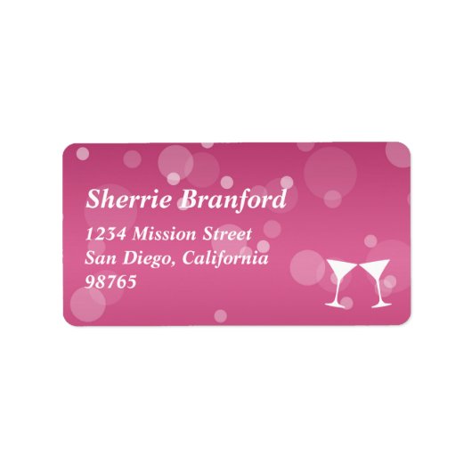 応援マルティーニ気泡お祝い差出人住所 ラベル (正面)