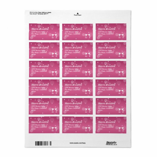 応援マルティーニ気泡お祝い差出人住所 ラベル (フルシート)