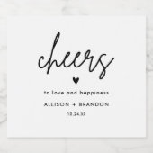 応援ミニマリストのカスタムウェディング スパークリングワインラベル (シングルラベル)