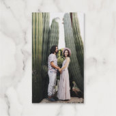 応援ミニマルス結婚・スクリプトのフォト・ホワイト・金ゴールド ギフトタグ (裏面)