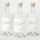 応援ミニマル白黒スクリプトカスタムウェディング リキュールボトルラベル (ボトル)