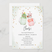 応援メイスンジャールミルクシェイククリスマスホリデーパーティー 招待状 (正面/裏面)