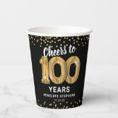 応援モダンから100年の誕生日パーティー 紙コップ (裏面)