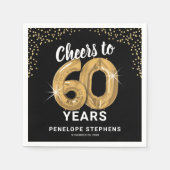 応援モダンから60年アダルト誕生日ナプキンス スタンダードカクテルナプキン (正面)