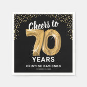 応援モダンから70年アダルト誕生日ナプキンス スタンダードカクテルナプキン (正面)