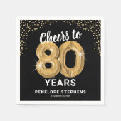 応援モダンから80年アダルト誕生日ナプキンス スタンダードカクテルナプキン (正面)