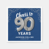 応援モダンから90年アダルト誕生日ナプキンス スタンダードカクテルナプキン (正面)