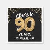 応援モダンから90年アダルト誕生日ナプキンス スタンダードカクテルナプキン (正面)