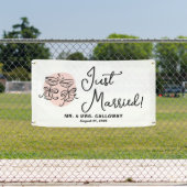 応援モダンたった今結婚しましたカーバナー 横断幕 (インサイチュ)