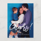 応援モダンの年末年始の家族の写真 ポストカード (正面)