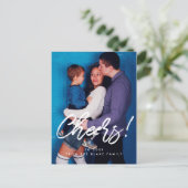 応援モダンの年末年始の家族の写真 ポストカード (スタンド正面)