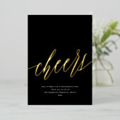 応援モダンの非写真事業ブラッククリスマス 箔シーズンカード (立ち正面)