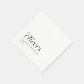 応援モダンエレガントシンプルズブラック&ホワイト結婚ズ スタンダードカクテルナプキン (角)