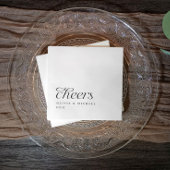 応援モダンエレガントシンプルズブラック&ホワイト結婚ズ スタンダードカクテルナプキン