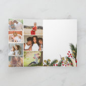 応援モダンクリスマスフローラウォーターカラー7写真 カード (内部)