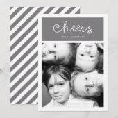 応援モダンズクリスマスファミリーフラットホリデーフォト シーズンカード (正面/裏面)