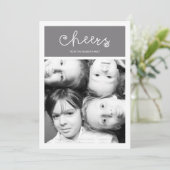 応援モダンズクリスマスファミリーフラットホリデーフォト シーズンカード (スタンド正面)