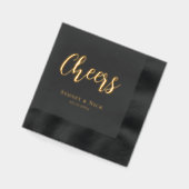 応援モダンミニマル | モノグラ結婚ム 箔ナプキン (左)