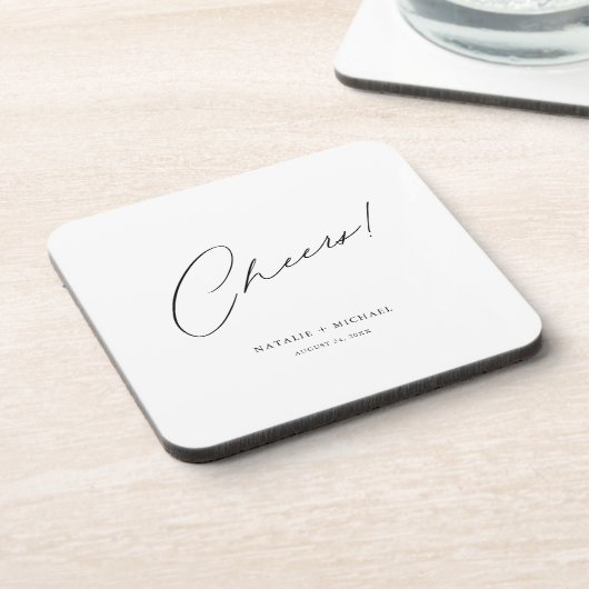 応援モダンユニークパーソナライズされたカスタム結婚式 コースター (左側)