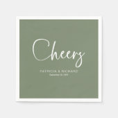 応援モダン書道結婚の スタンダードカクテルナプキン (正面)