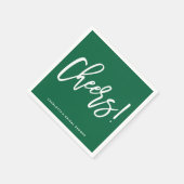 応援モダン書道緑結婚色 スタンダードカクテルナプキン (角)